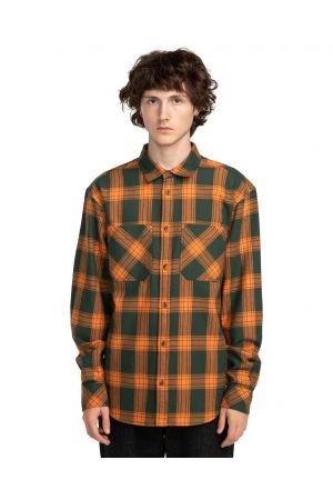 ELEMENT COMPASS LS SHIRT - Forest/Cheddar Plaid