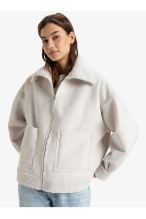 ROXY TRUE ROMANCE SHERPA JACKET - Egret